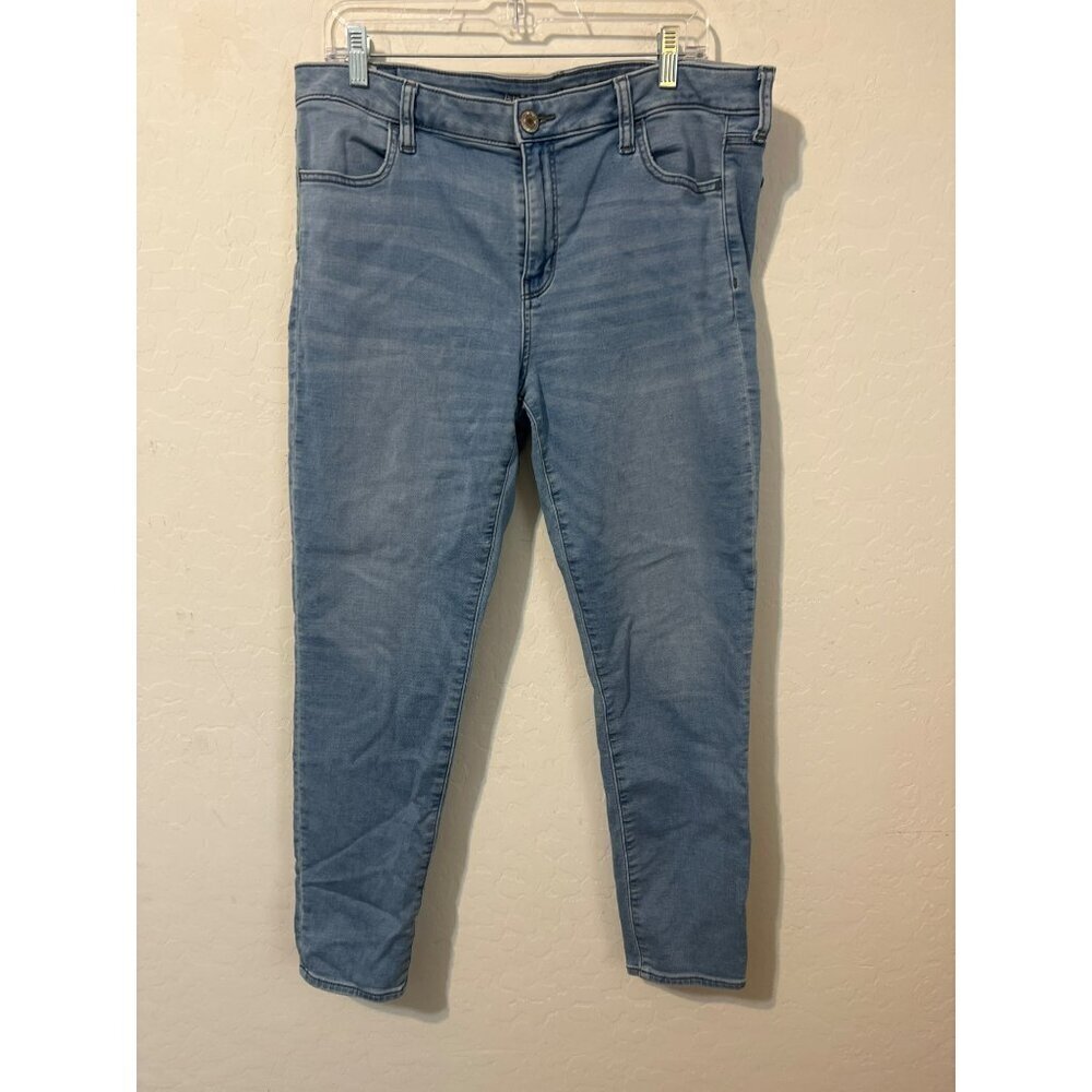 American Eagle Super Stretch Lightweight Jean Light Wash Jegging Sz 16